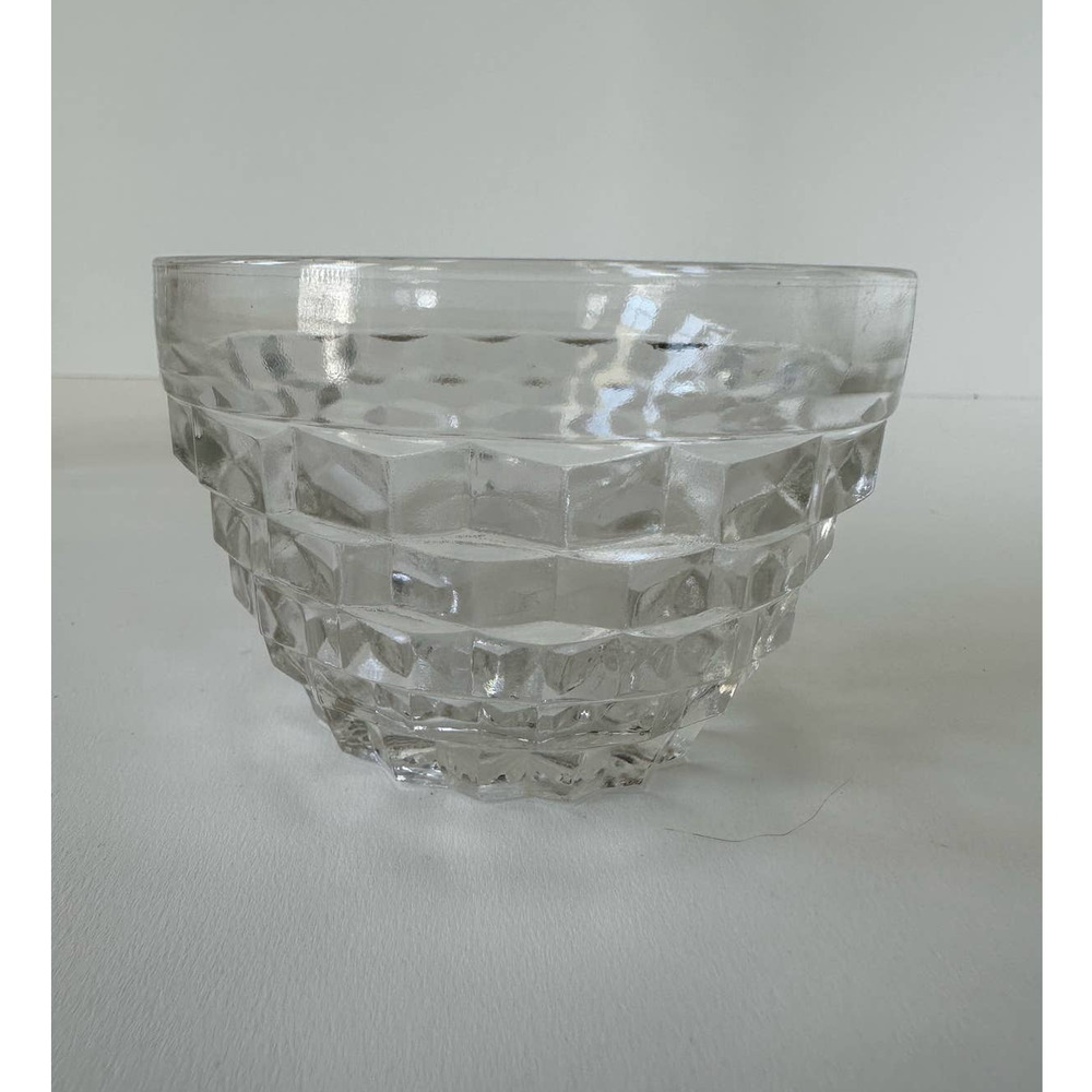 Vintage Jeanette Cube Clear Custard Cup set of 2